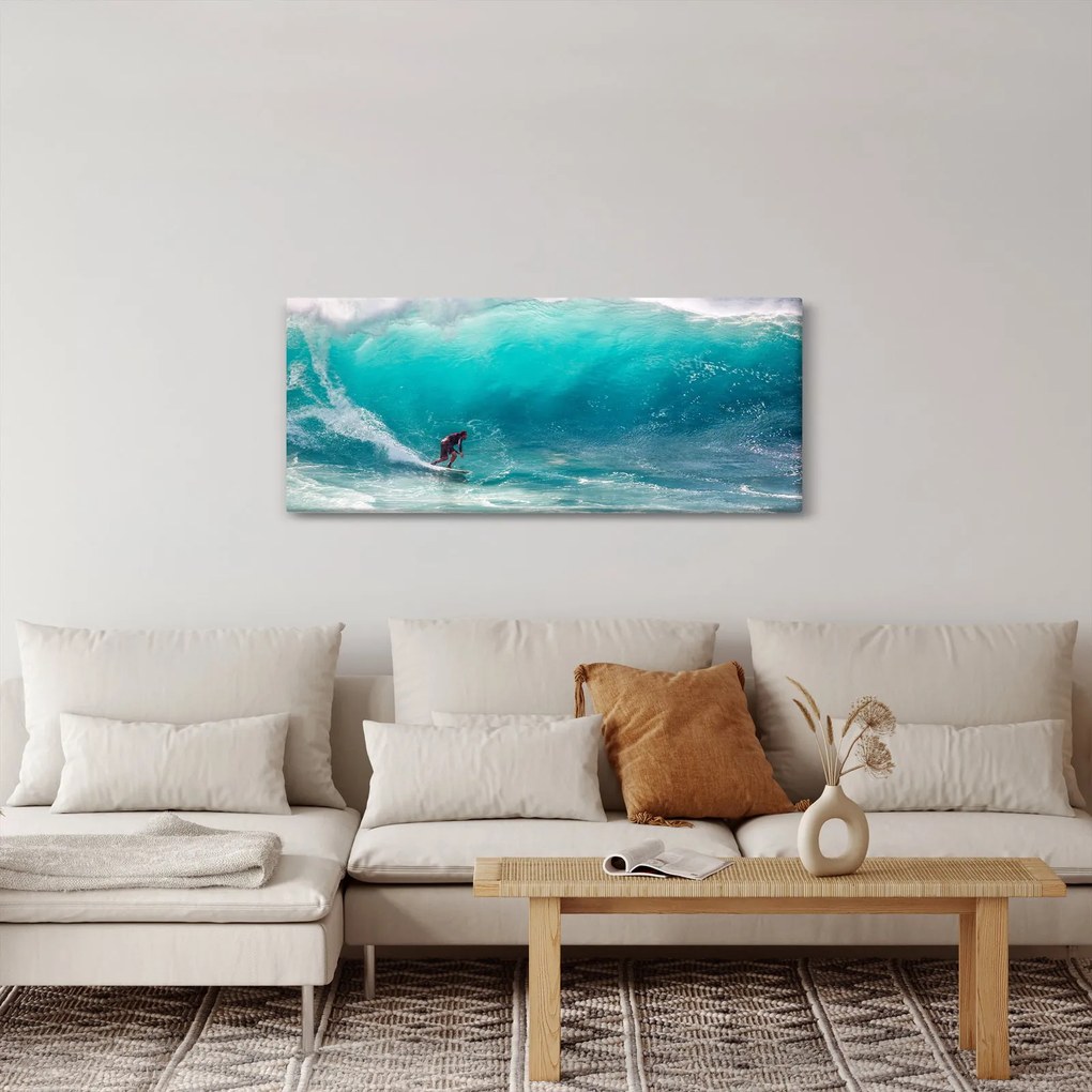 Tablou - Surfer în valuri (120x50 cm)