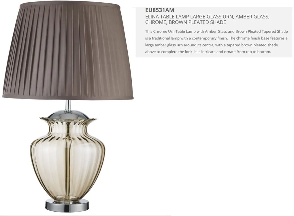 Veioza / Lampa de masa decorativa design elegant Elina EU8531AM SRT