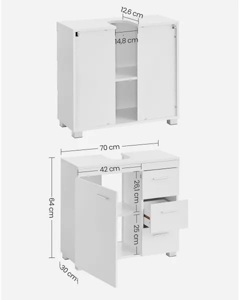 Dulap pentru baie NICO, alb