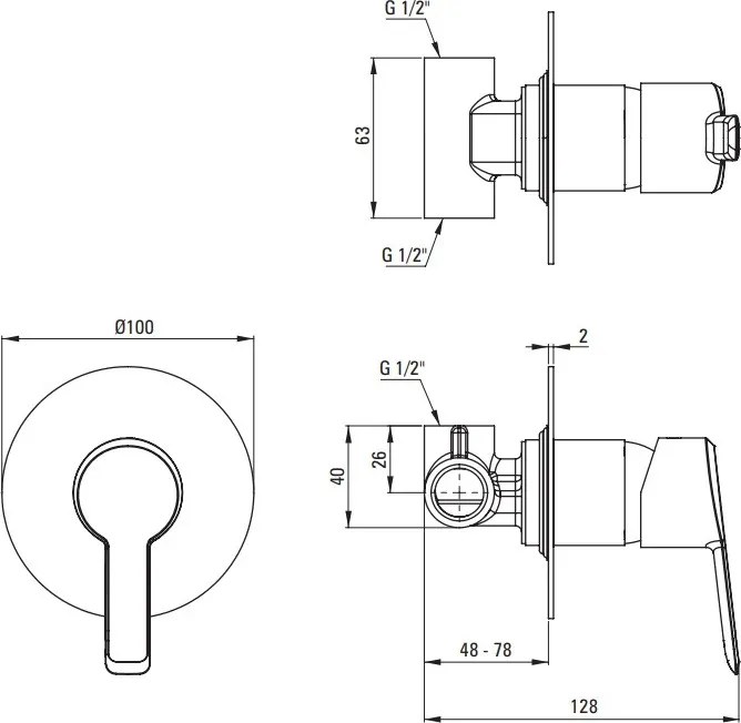 Arnika titanium coloana de dus incastrat cu baterie , para de dus, si dispersor fix NAC_D9TP
