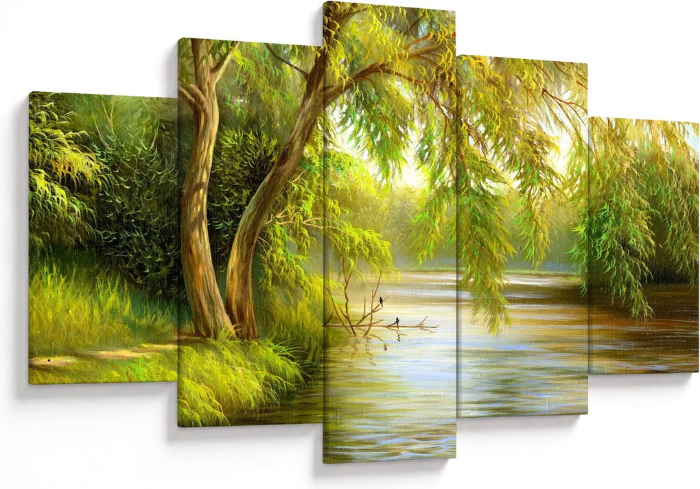 Tablou - Salcie lângă lac, pictură în ulei (150x105 cm)