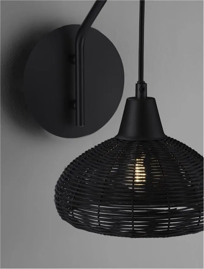 Aplica de perete boho style design natural Fado negru