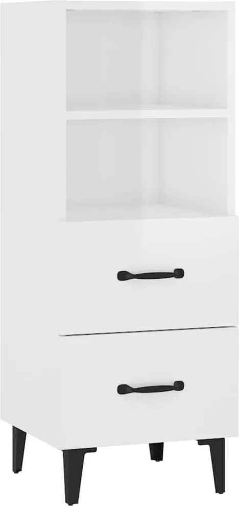 vidaXL Servantă, alb extralucios, 34,5x34x90 cm, lemn prelucrat