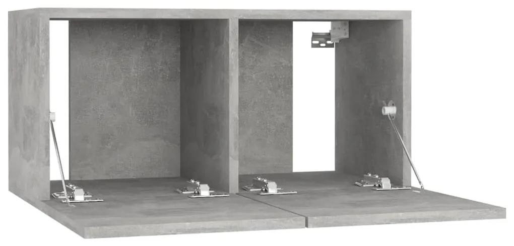Dulapuri TV suspendate, 3 buc., gri beton, 60x30x30 cm 3, Gri beton
