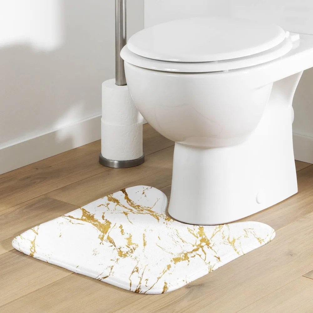 Covoraș de baie alb-auriu 45x45 cm Aquamarbre – douceur d'intérieur