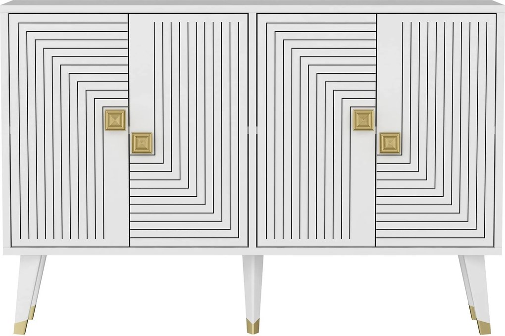 Comoda AHART, alb, PAL melaminat, 120x30x80 cm