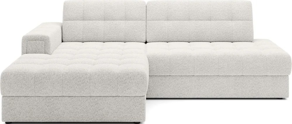 Colțar crem extensibil cu tapițerie din țesătură bouclé (cu colț pe partea stângă/cu șezlong) Blezalt – ELTAP