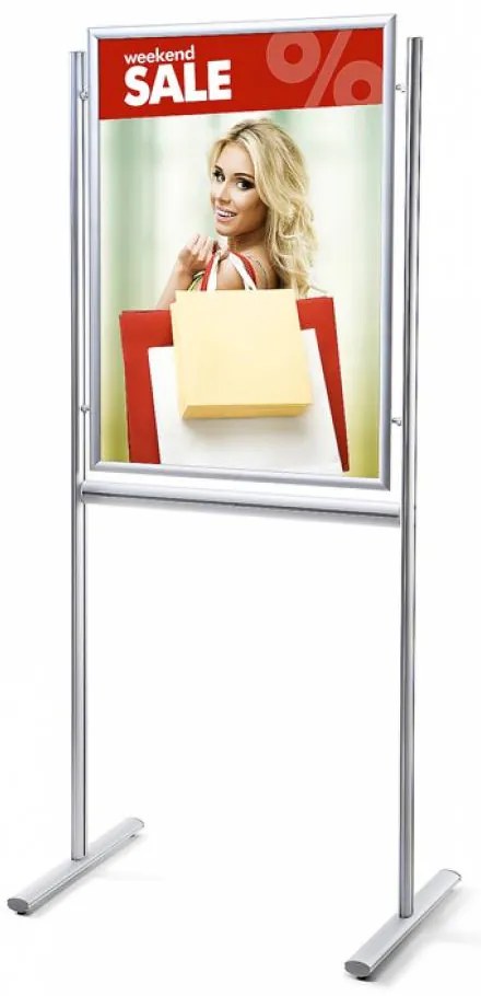 Infoboard cu clapa 70 x 100 cm, argintiu