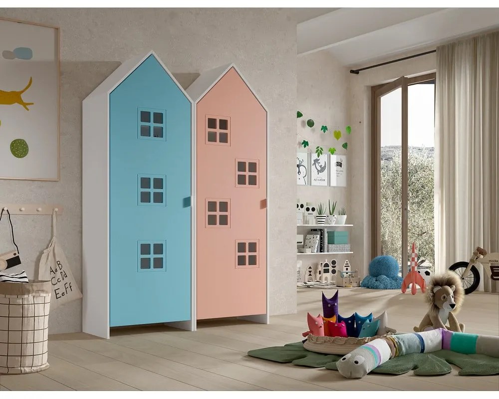 Șifonier de copii albastru deschis-roz 115x171,5x37 cm Casami – Vipack