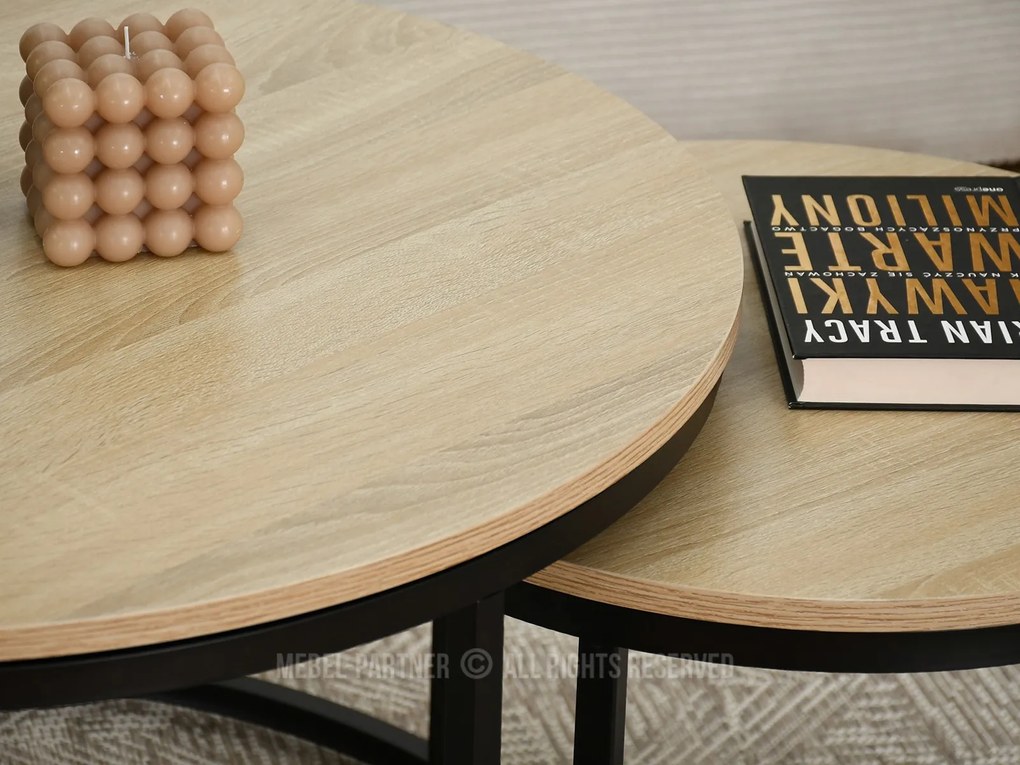 Măsuță de cafea Klara (sonoma + negru). Promo -10%. 1111633