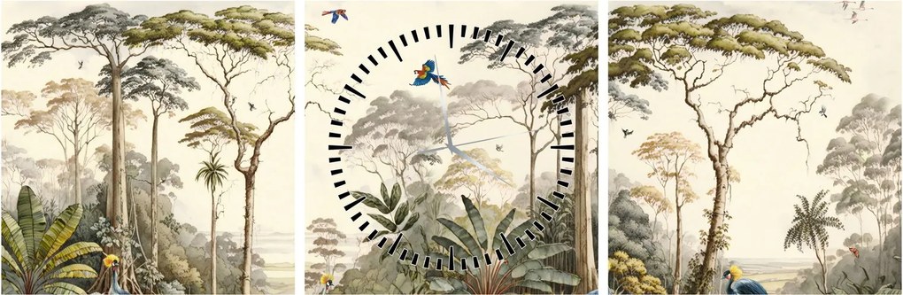 Tablou - Pădurea tropicală amazoniană (cu ceas) (90x30 cm)