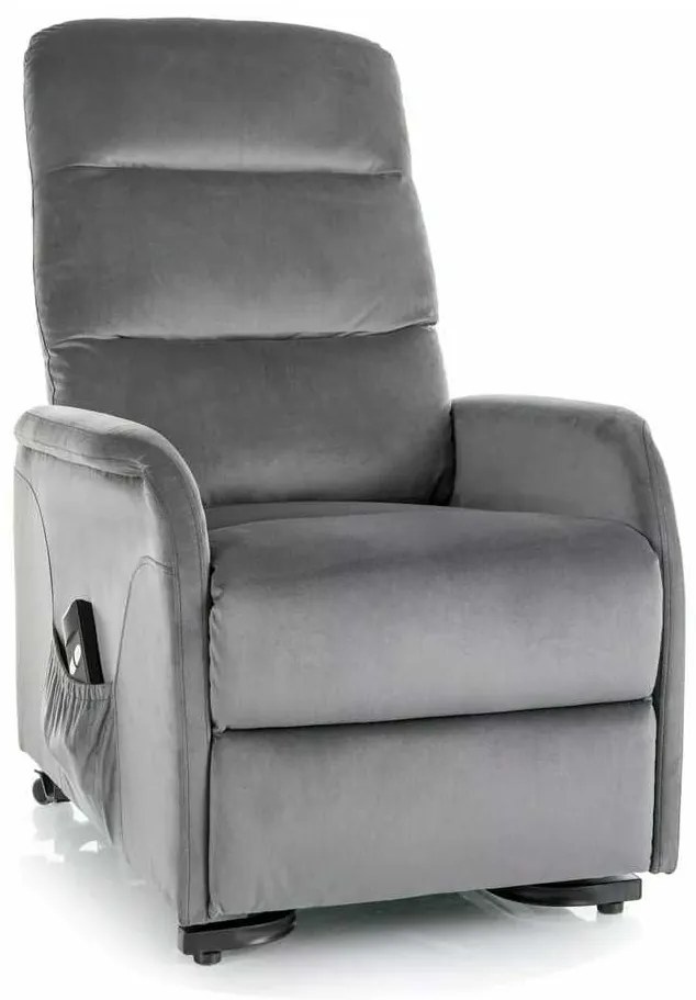 Scaun reclinabil Kronos Velvet, gri