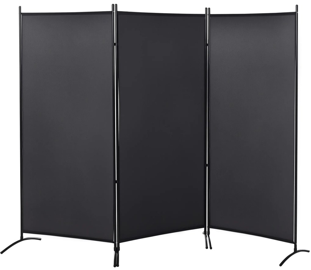 HOMCOM Paravan 3 panouri dim. 2,53L x 0,5l x 1,82H m Store lateral Ecran de protecție paravan pe suport metal Poliester | Aosom Romania