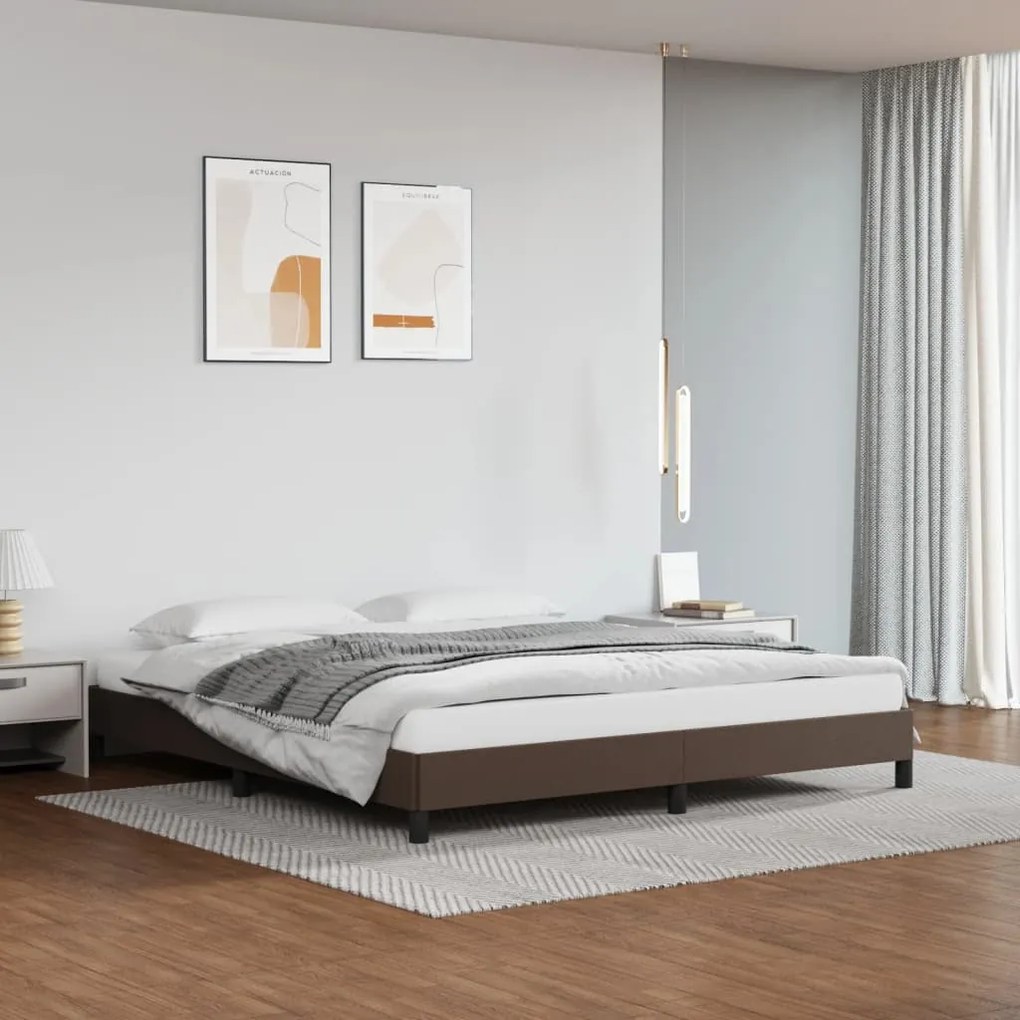 346919 vidaXL Cadru de pat, maro, 180x200 cm, piele ecologică