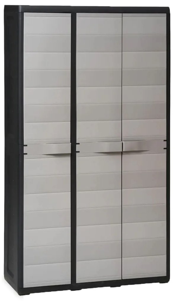 vidaXL Dulap de depozitare pentru grădină, cu 4 rafturi, negru și gri