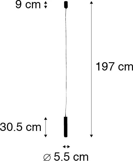 Lampă suspendată inteligentă de design neagră, incl. sursă de lumină WiFi GU10 - Tuba Small