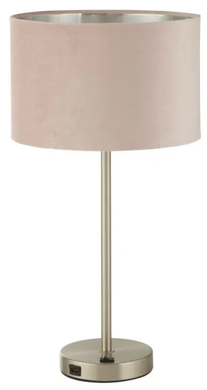 Veioza/Lampa de masa design modern Finn, nickel, roz