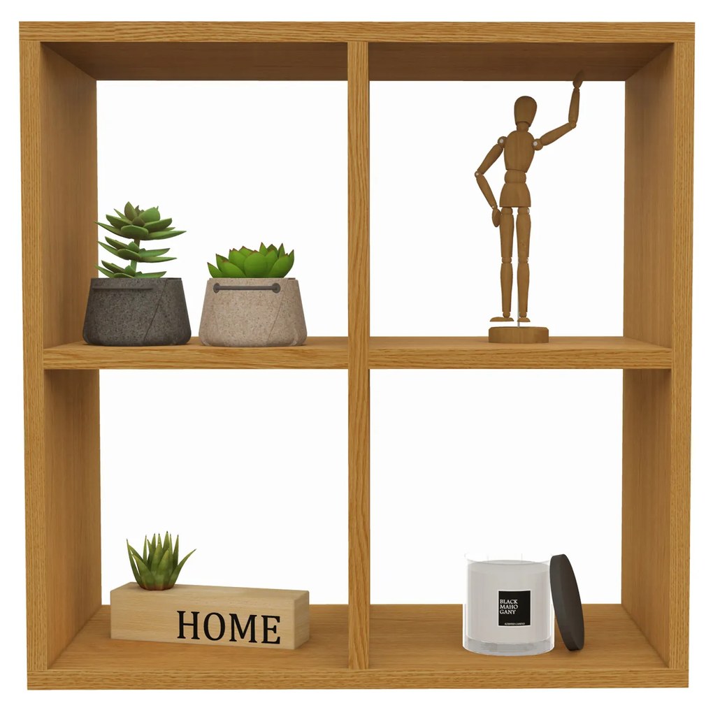 Etajera haaus Rico, 4 Casete, Stejar Natur, L 60 x l 30 x H 60 cm