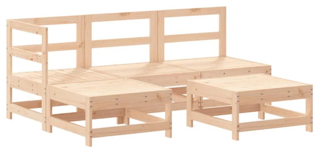 3186522 vidaXL Set mobilier relaxare de grădină 5 piese lemn masiv de pin