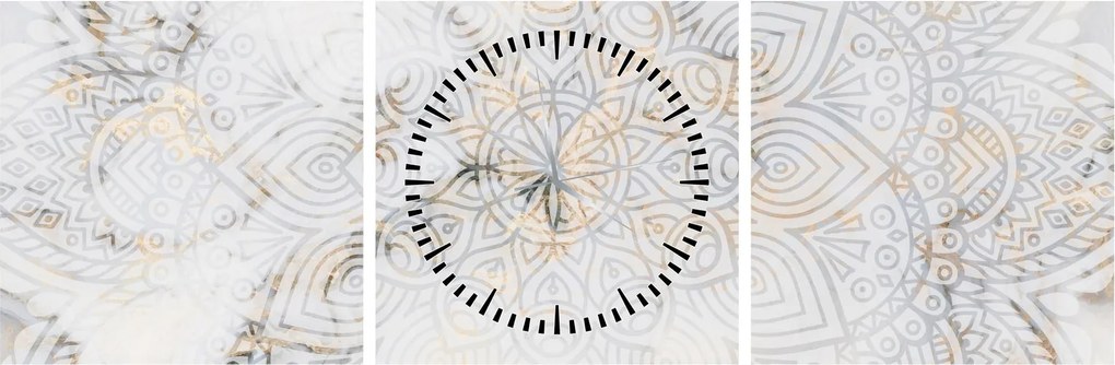 Tablou - Mandale albe (cu ceas) (90x30 cm)