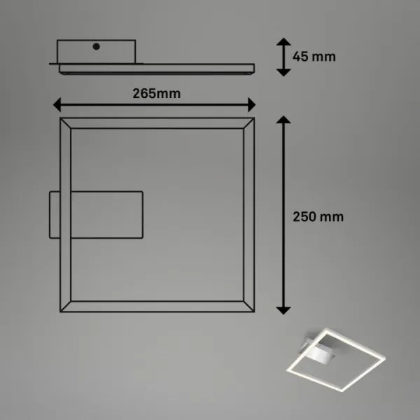 Briloner 3780-014-LED Plafonier FRAME LED/14W/230V 26,5x25 cm crom mat