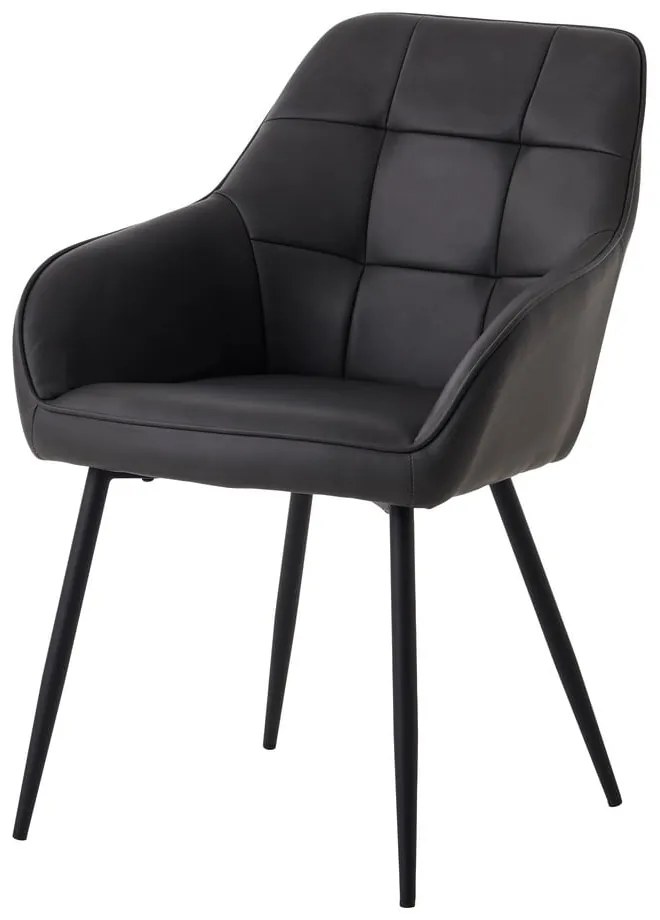 Set de scaune de sufragerie gri închis cu cotiere 2 buc. tapițat Nolan Square – Unique Furniture