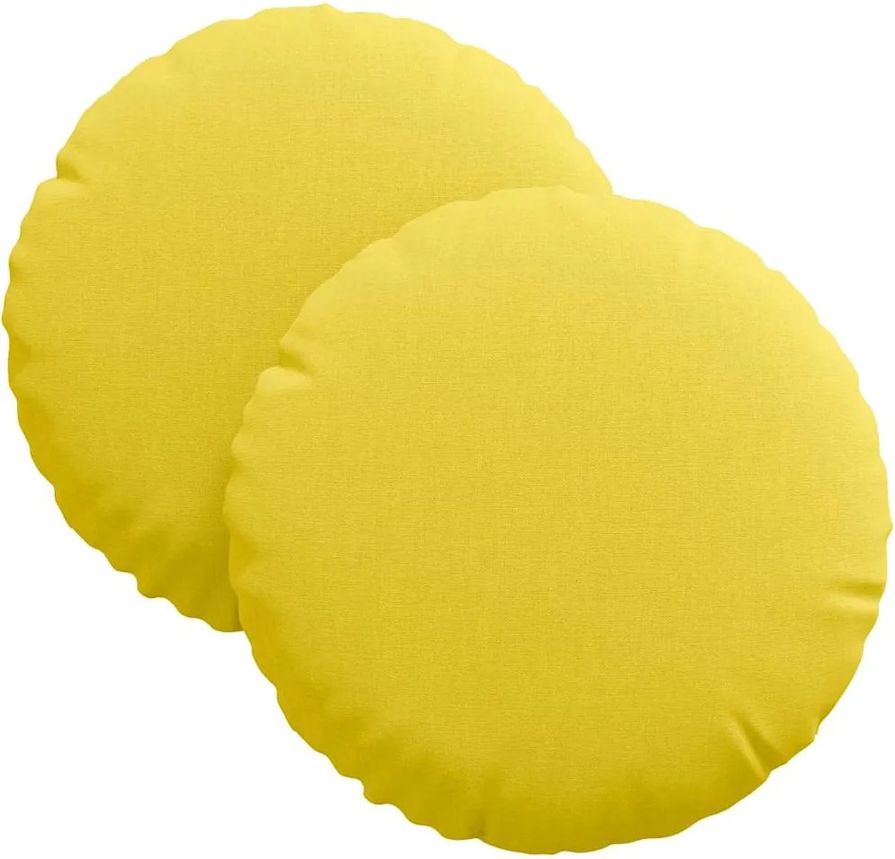 vidaXL Perne de Șezut 2 pcs Galben Deschis Ø30 x 13 cm țesătură