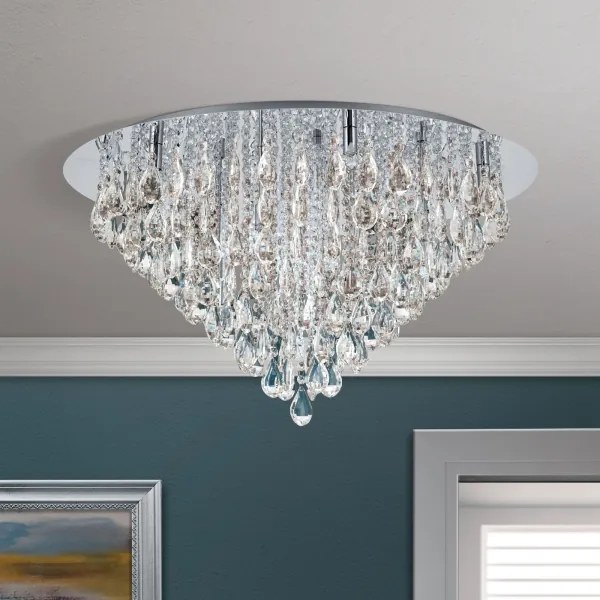 Plafonieră de cristal Orion DLU 2516/75 CELESTE 12xG9/40W/230V d. 75 cm crom