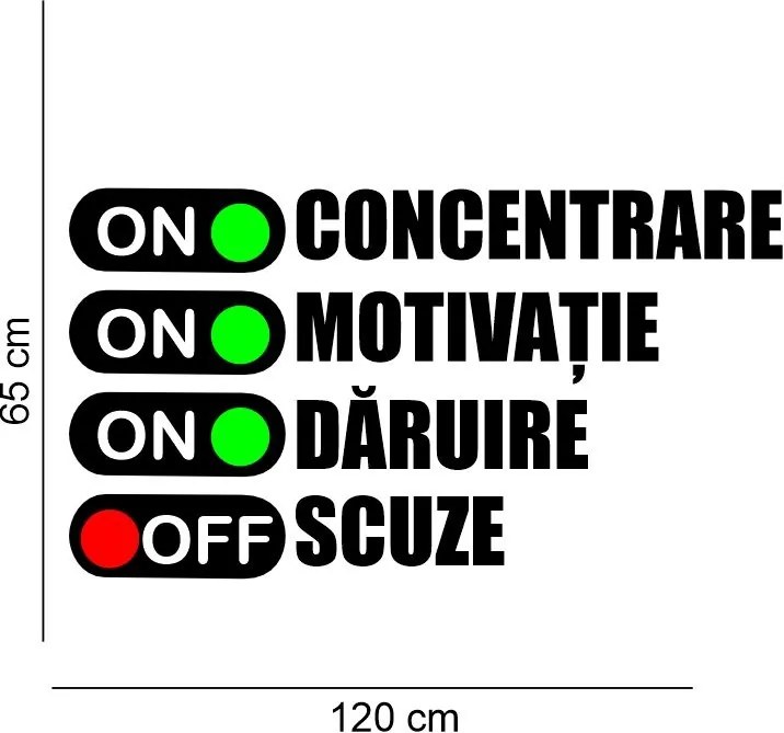 Sticker perete Concentrare, Motivatie, Daruire
