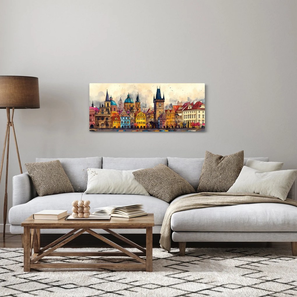 Tablou - Toamna în orașul pictat (120x50 cm)