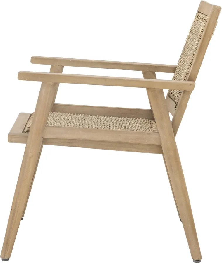 Fotoliu de grădină din lemn de acacia FSC® și polirattan, L66×H75,5×W67 cm, „Sorrento"
