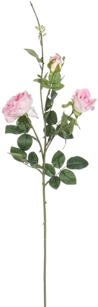 Floare artificiala, Rose Branch, Bizzotto, 90 cm, roz