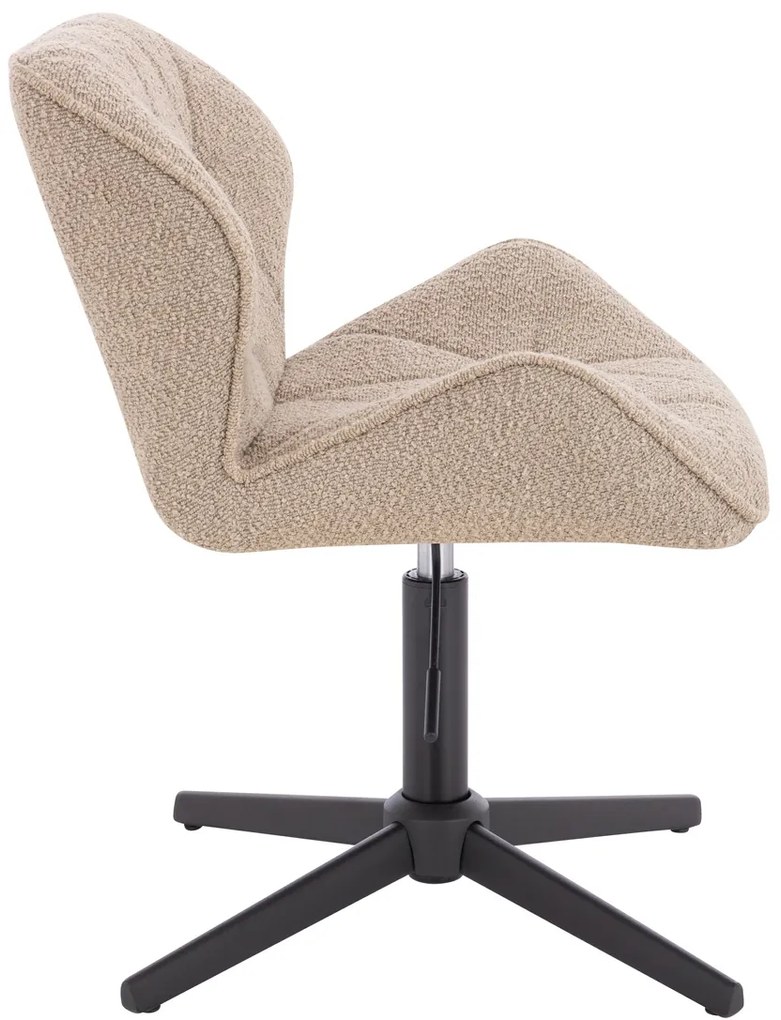 HR111CROSS Scaun Latte Boucle cu Bază Neagră