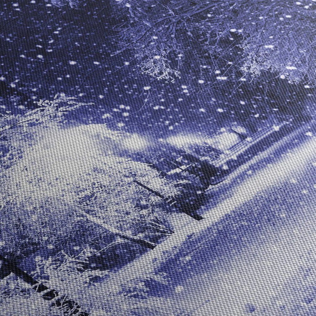 Tablou - Noaptea magică de iarnă (cu ceas) (90x30 cm)
