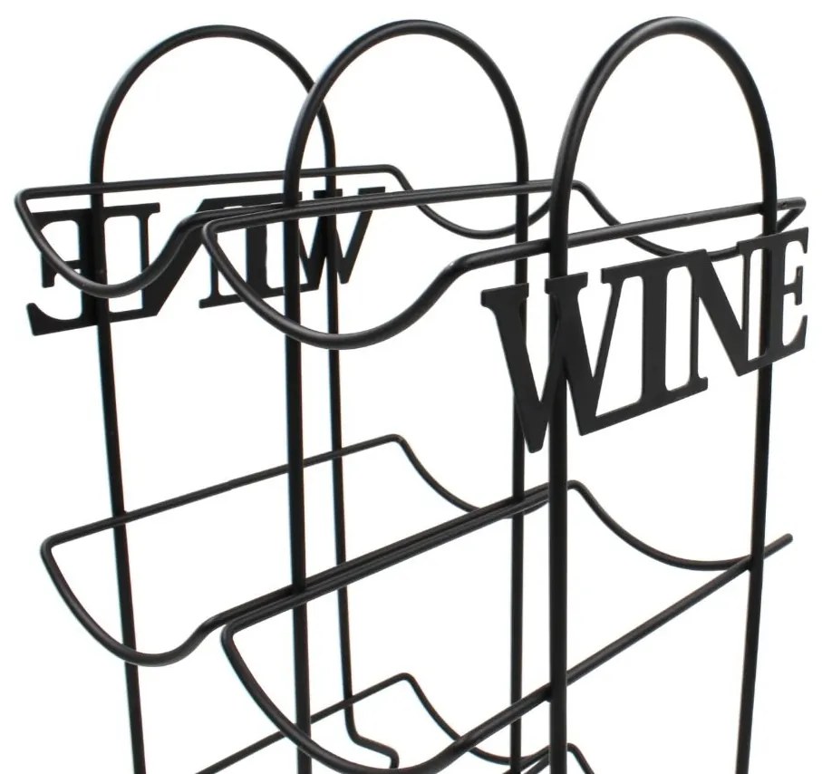 Suport Sticle Vin, din Metal Negru – 6 Sticle | Excellent Houseware