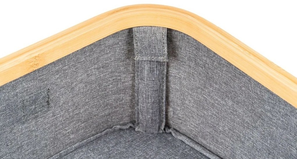 Cutie de depozitare G21 30 x 15 x 15 cm, dinbambus cu capac, gri