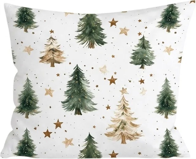 Fata de perna din bumbac CHRISTMAS FOREST 45x45 cm, colorat