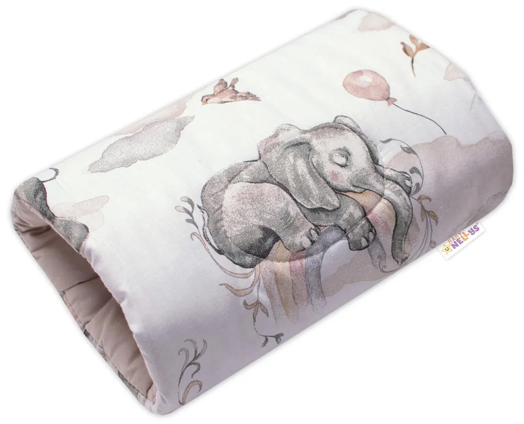 Baby Nellys Perna de alaptare în mână, Elefant un curcubeu, alb/bej