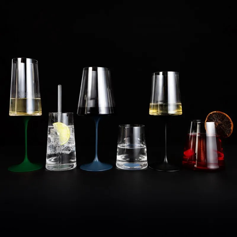 Set 2 pahare dе cristal Trebonn SplitGlass 2025131, 320 ml, Ø7.8x12.5 cm, Posibilitate atașare picior, Rosu