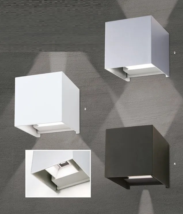 Aplica LED de exterior design modern ambiental IP54 Cube anthrazit