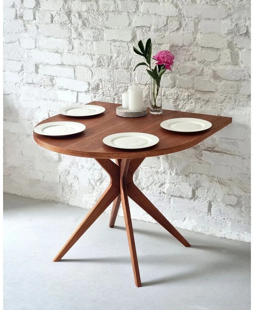 Masă de dining cu aspect de lemn de stejar 90x90 cm Jubi – Ragaba