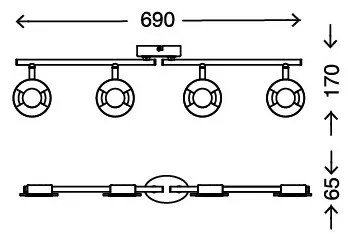 Briloner 2798-042 - Spot STONE LED 4xLED/4,5W/230V