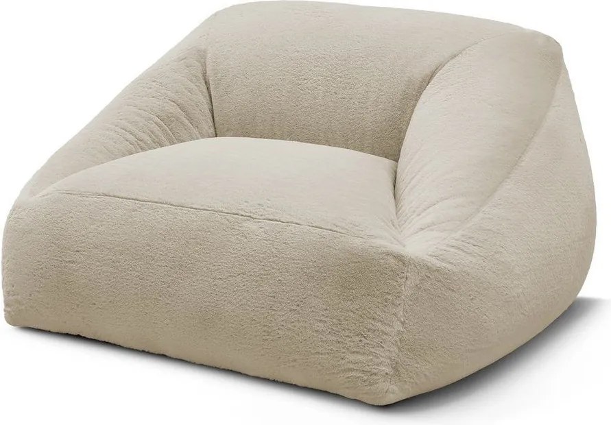 Fotoliu bean bag bej cu tapițerie din blană artificială Lilibet – Bobochic Paris