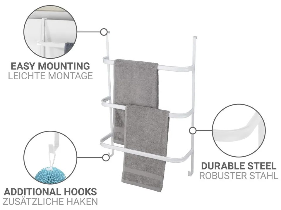 Suport pentru prosoape alb mat de agățat din oțel Irpinia – Wenko