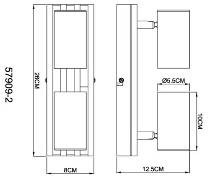 Spot Globo 57909-2 KAYDEN 2xGU10/25W/230V negru