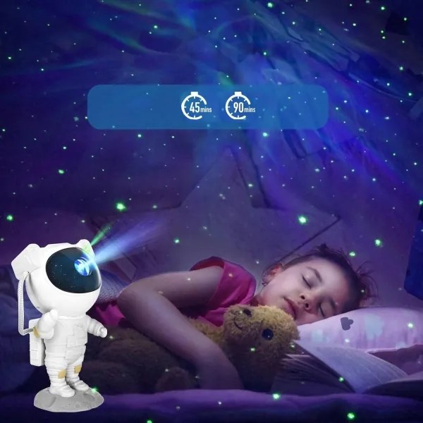 Proiector RGB LED în formă de astronaut, 5W/5V, cu telecomandă