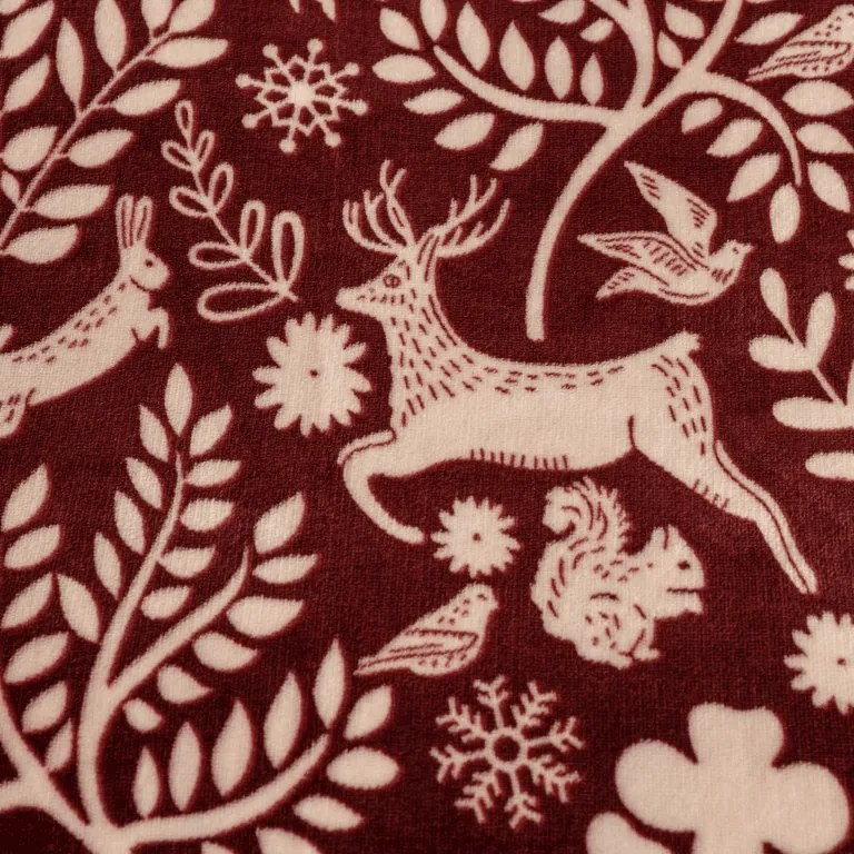 Lenjerie cocolino FOREST ANIMALS visiniu Dimensiune lenjerie de pat: 2 buc 70 x 90 cm | 200 x 220 cm