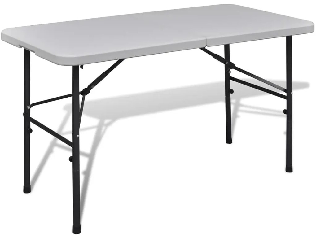 Masă grădină pliabilă HDPE 122 cm Alb