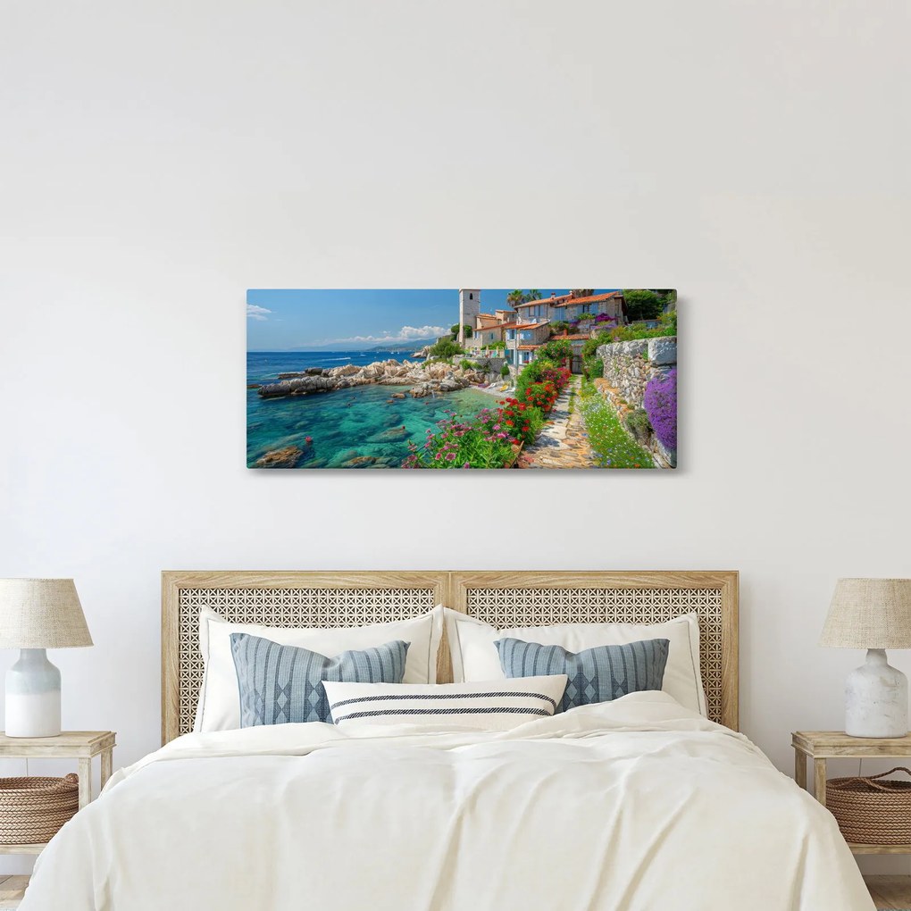 Tablou - Sat pitoresc de coastă (120x50 cm)