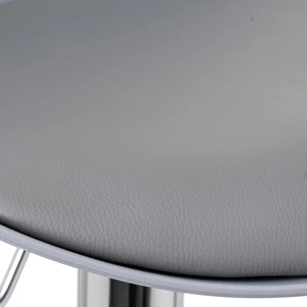 Scaune de bar gri cu înălțime ajustabilă 2 buc. din imitație de piele (înălțime șezut 56,5 cm) – Casa Selección